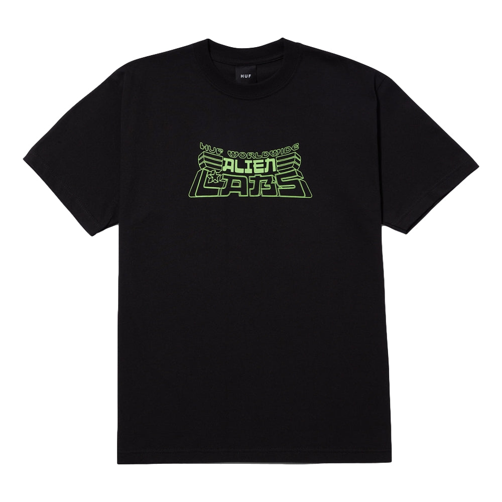 HUF x Alien Labs H Type 420 Short Sleeve T-Shirt - Black | Streetwear Cannabis Culture Tee for Casual Wear & Music Festivals