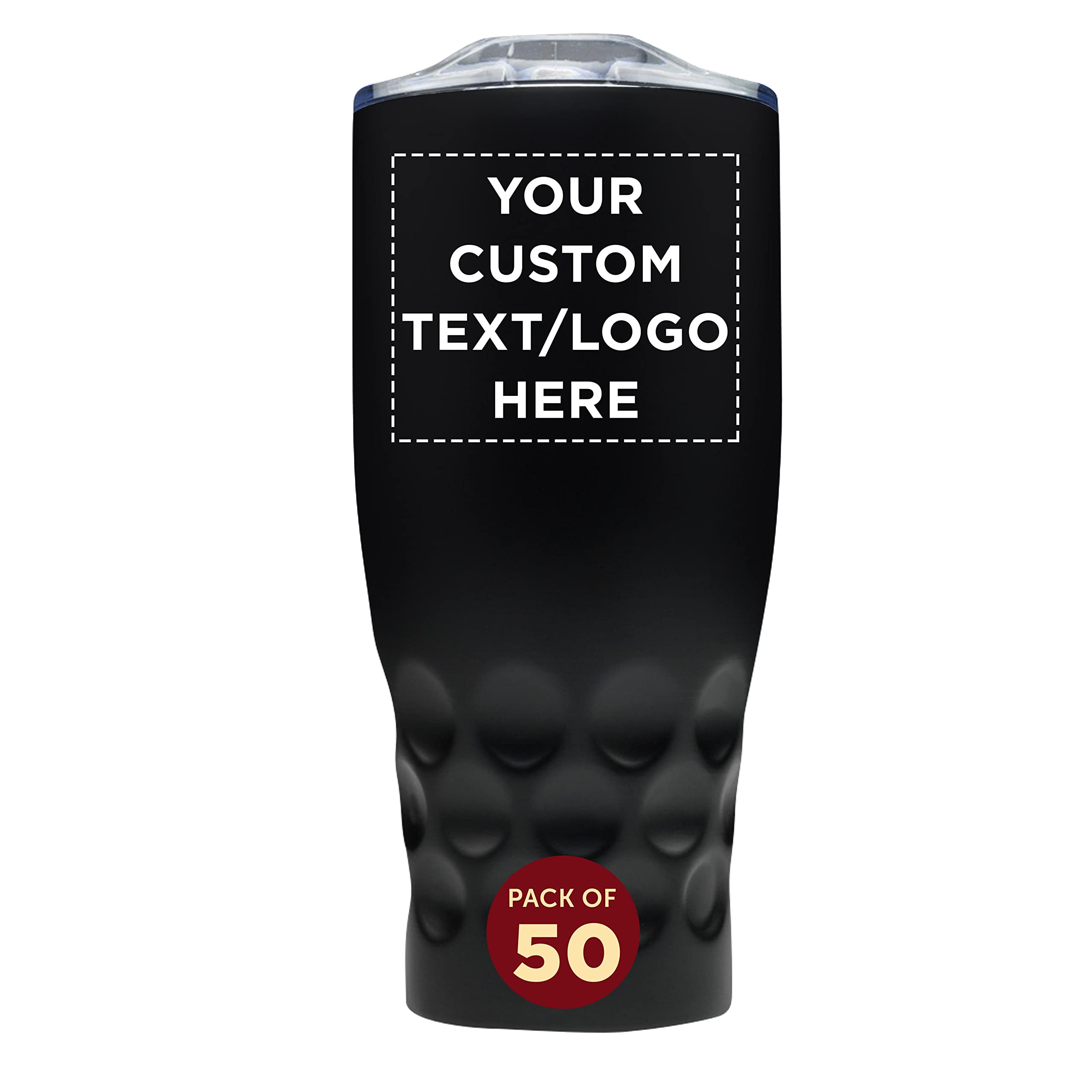 Custom Stainless Steel Tumblers 27oz (Set of 50) - Double Wall Vacuum Insulated, Personalized Bulk Drinkware for Coffee, Tea, Soda & Beverages - Black - Ideal for Restaurants, Cafes, Corporate Gifts & Events