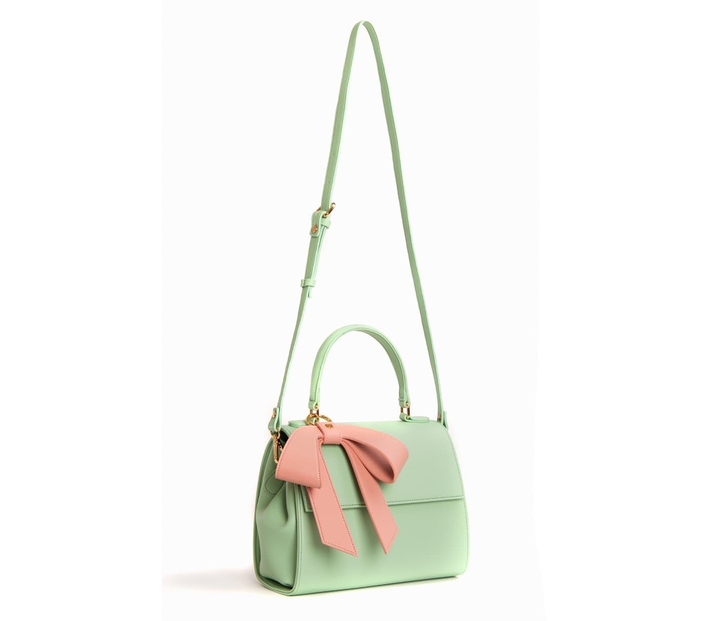 Vegan Leather Handbag for Women | Cottontail Crossbody Purse in Mint & Light Pink | Perfect for Work, Travel & Everyday Use