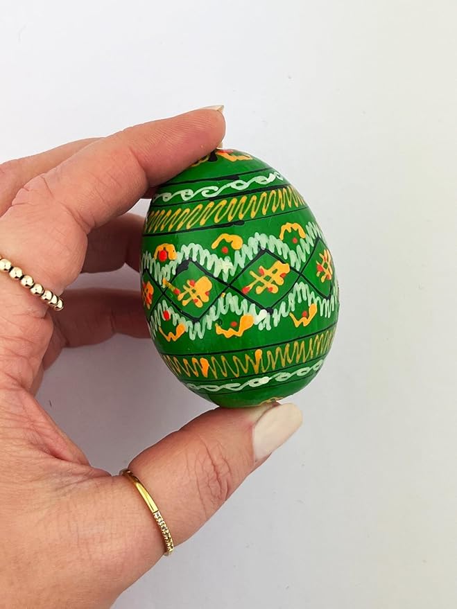 Hand-Painted Ukrainian Pysanky Easter Eggs - Set of 25 Wooden Religious Gifts (2 5/8 Inch) - Perfect for Easter Decorations, Home Décor, and Thoughtful Christian Gifts