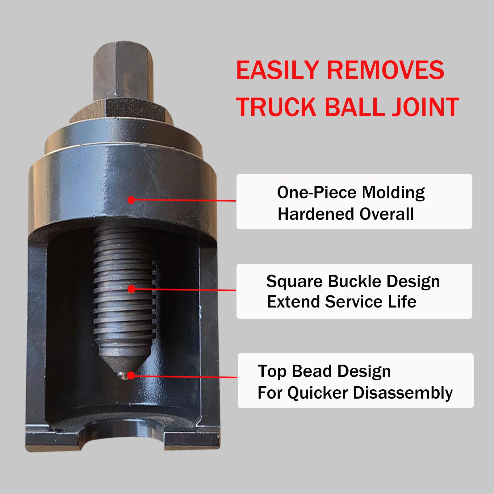 Heavy Duty Universal Truck Ball Joint Separator - 36mm Forks Ball Joint Puller Tool for Most Trucks, Semi-Trucks & Buses | One-Piece Molding with Top Bead Design | Ideal for Auto Repair Shops & DIY Mechanics