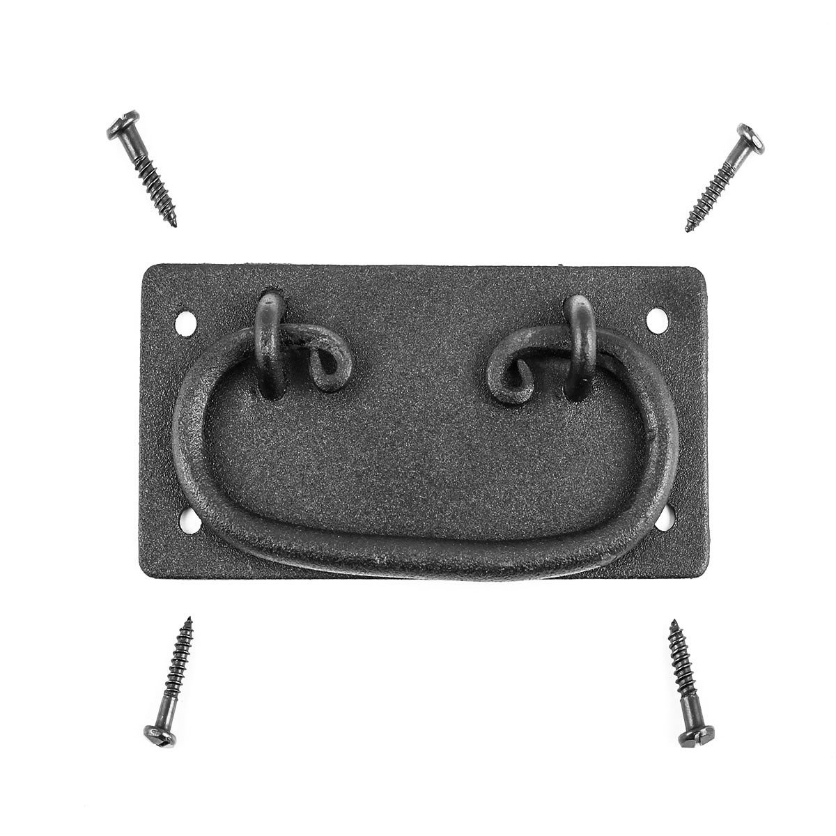 Black Wrought Iron Drawer Bail Pulls 4.4 Inch - Cabinet Hardware with Mounting Screws for Kitchen, Bathroom & Furniture Renovation | Renovators Supply Manufacturing
