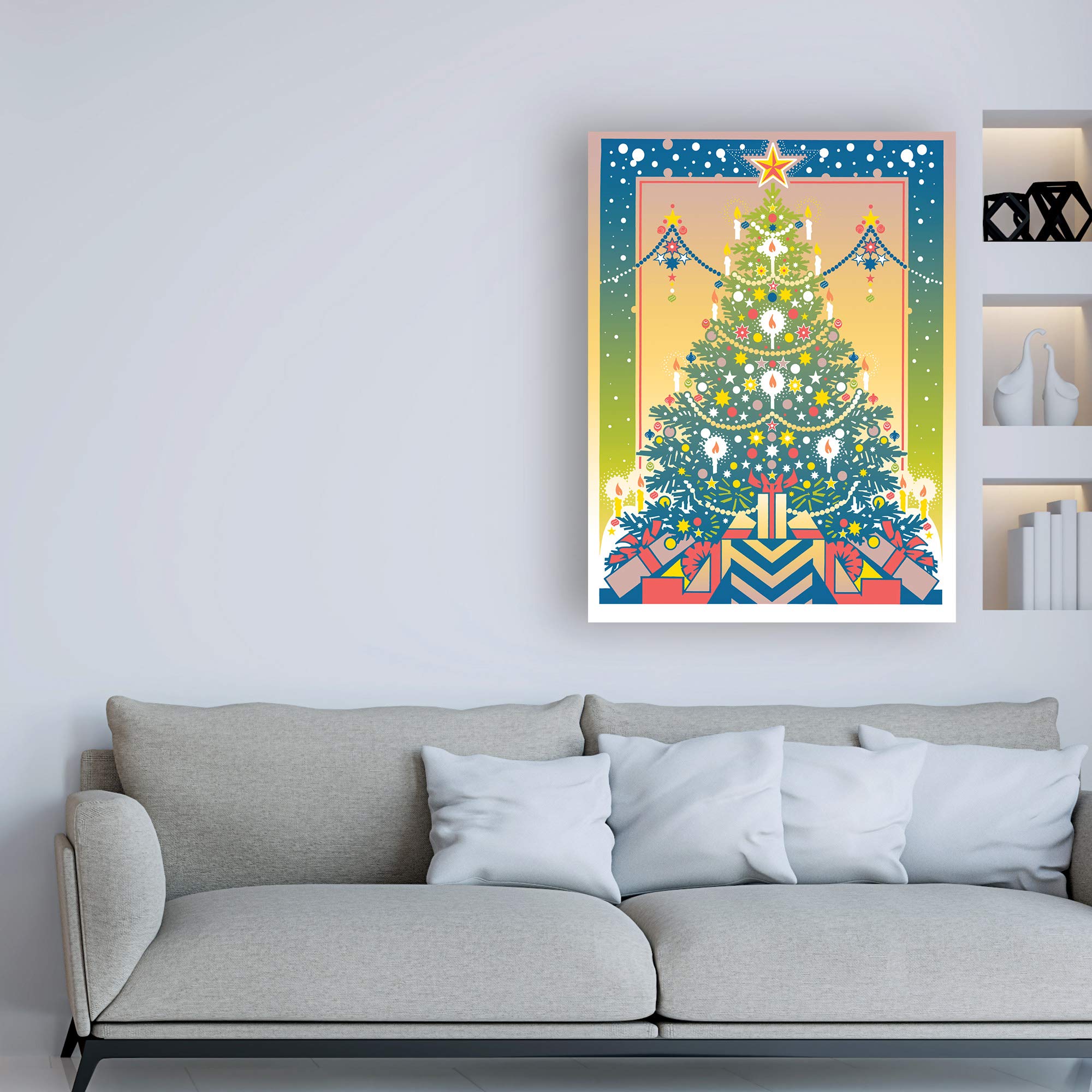 David Chestnutt Christmas Tree Fine Art Print - 35x47 Inch Holiday Wall Decor for Home, Office & Gifts | Perfect for Christmas Decorations, Living Room Art & Festive Presents