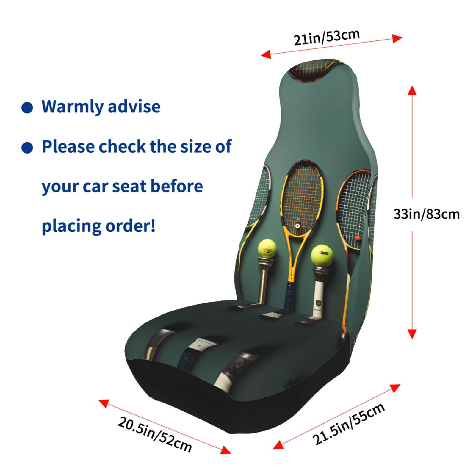 Elastic Durable Car Seat Covers for Tennis Balls and Rackets - Protect Your Car Seats with Comfortable Covers for Sports Enthusiasts and Daily Commuters