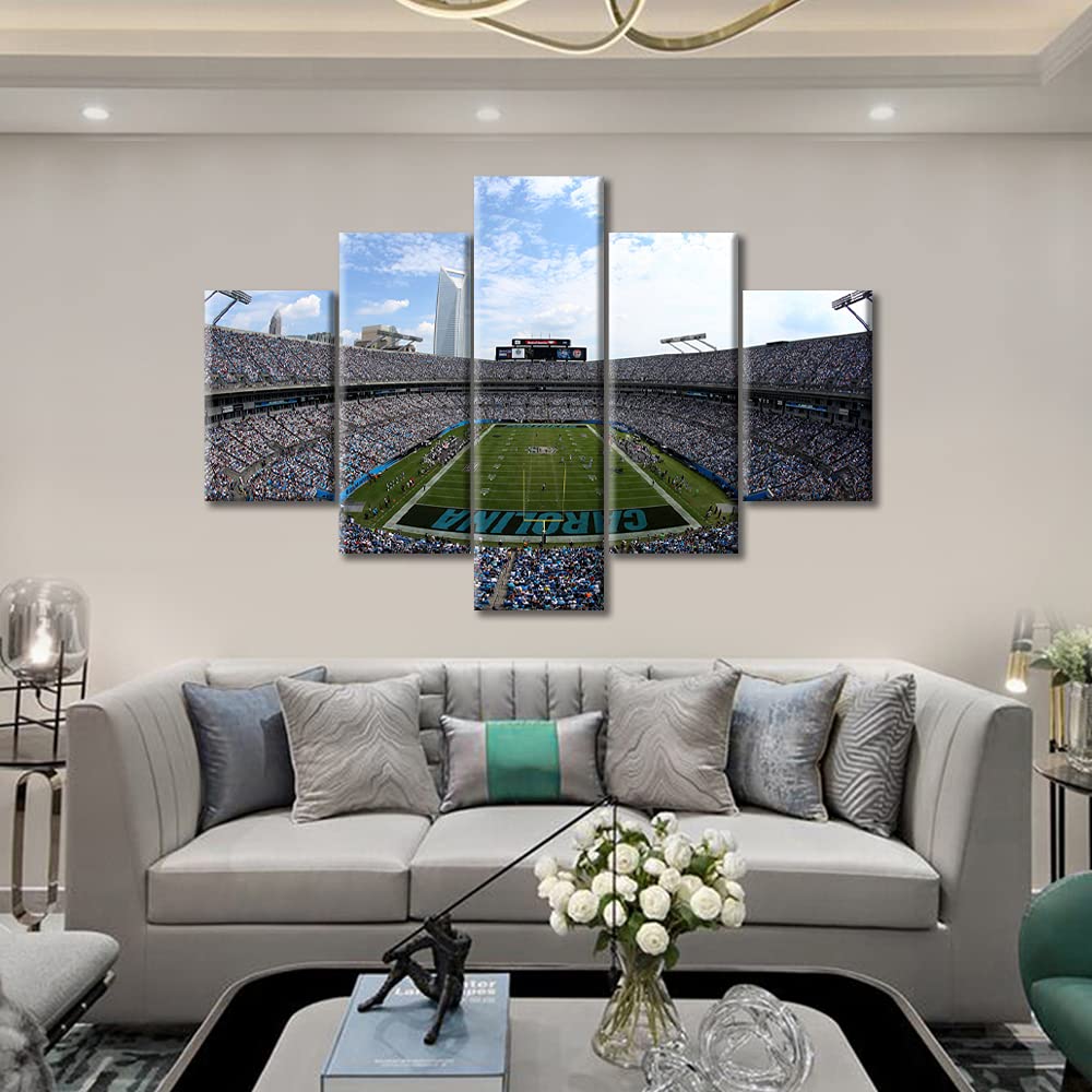 TUMOVO Large Canvas Wall Art - Bank of America Stadium Charlotte Panthers Soccer Team Poster (60