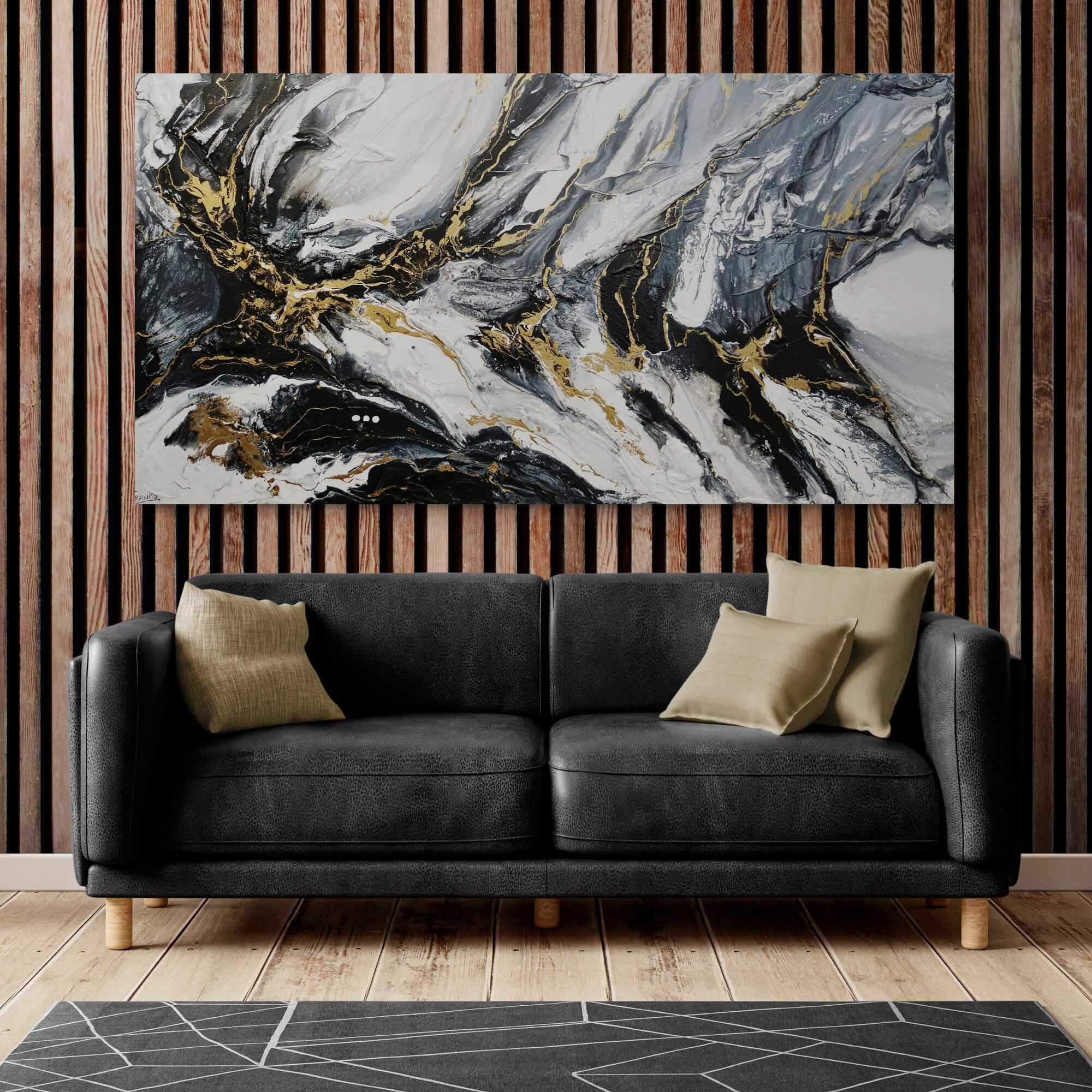 Golden Glamour 190x100cm White Gold Textured Abstract Canvas Art - Modern Wall Decor for Living Room, Bedroom & Office