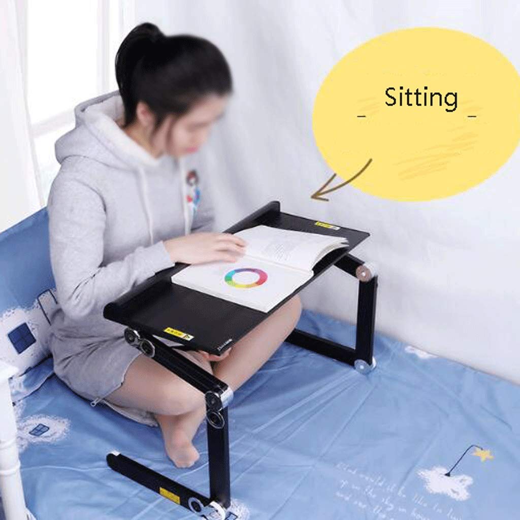 Adjustable Portable Laptop Stand for Workstation - Foldable Computer Desk Tray for Sofa, Bed & Office Use - Ergonomic Notebook Holder (Black) - Perfect for Home Office, Remote Work & Small Spaces