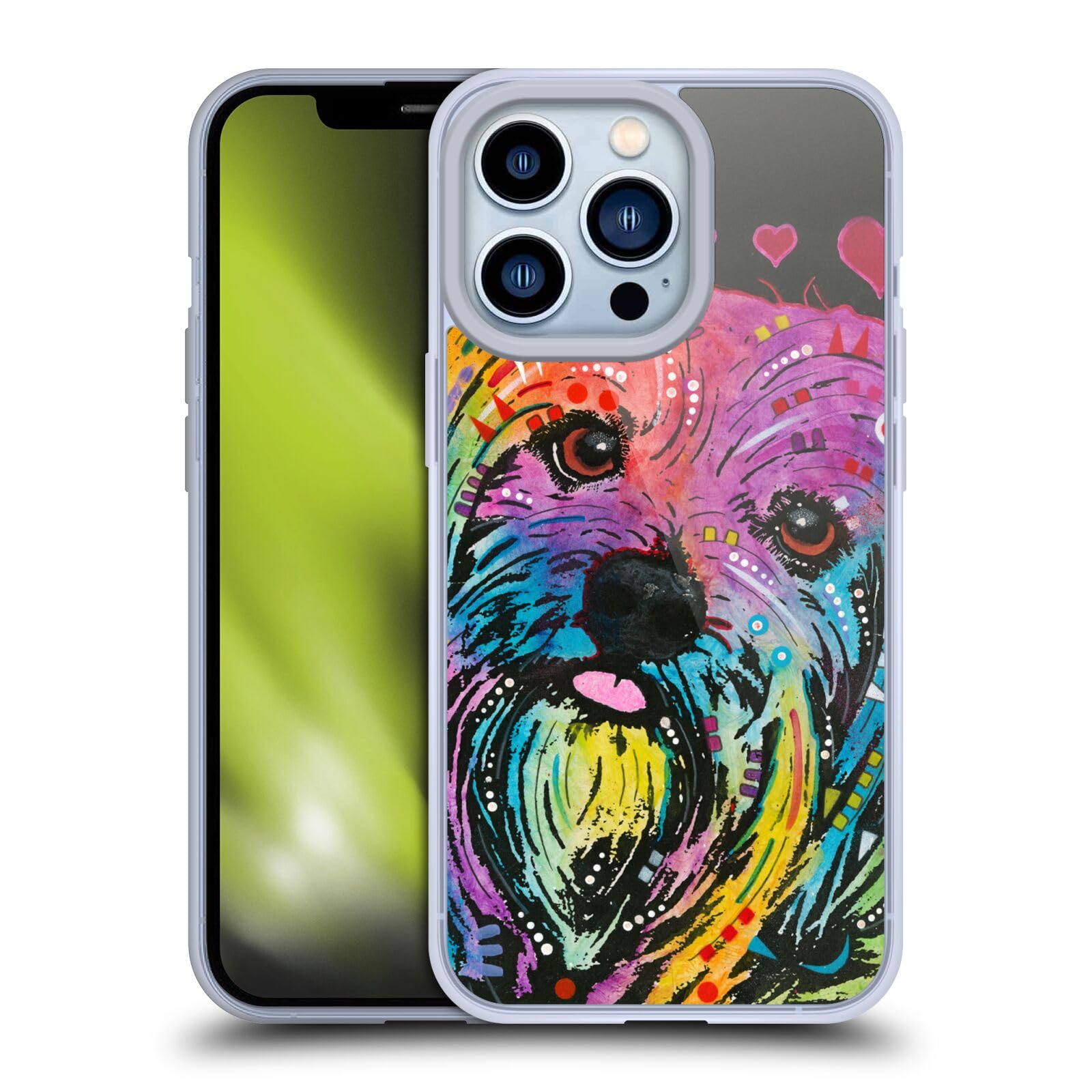 Officially Licensed Dean Russo Yorkie Dogs Soft Gel Phone Case for Apple iPhone 13 Pro - Cute Protective Cover for Everyday Use, Work & Travel