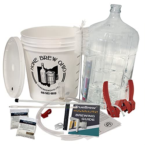 Monster Brew Complete Home Beer Brewing Kit - 6 Gallon Glass Carboy, 2-Piece Equipment Set for Beginners & Experts | Perfect for Homebrewing, Craft Beer Making, and DIY Brew Projects (K6 Model)
