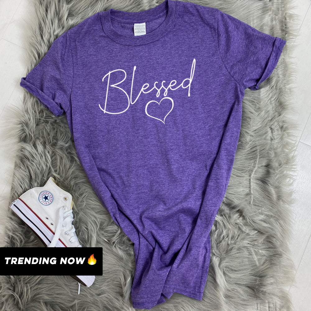 Blessed Heart T-Shirts for Men & Women - Trendy Graphic Tee with MRK X Design - Perfect for Casual Wear, Street Style & Everyday Outfits