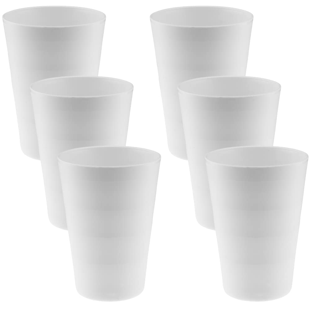 YBM HOME 18oz Unbreakable Plastic Cups - Reusable Drinking Glasses for Kids & Adults, Dishwasher Safe, BPA-Free (Pack of 6, White) - Perfect for Parties, Picnics, and Family Gatherings