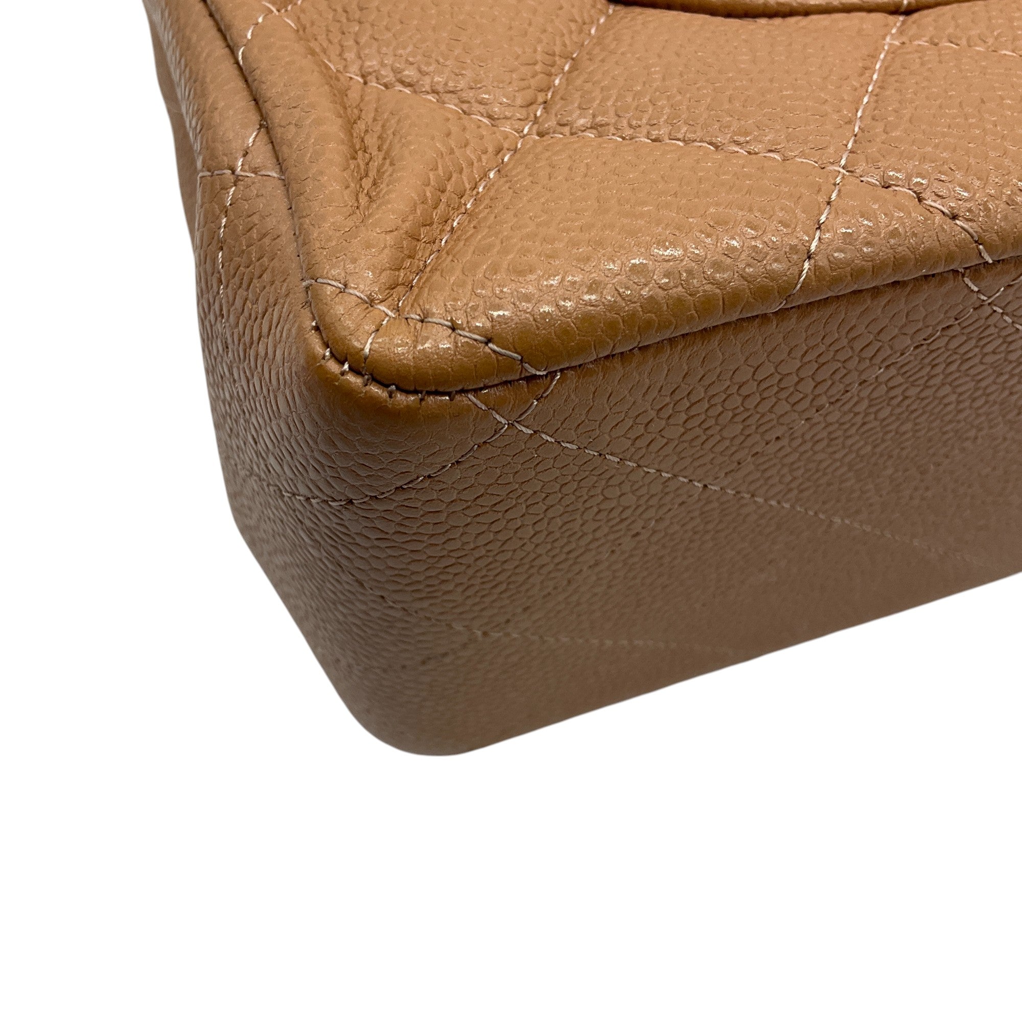 Chanel Tan Caviar Leather Jumbo Flap Bag - Luxury Designer Handbag for Women | Perfect for Work, Evening Events & Special Occasions