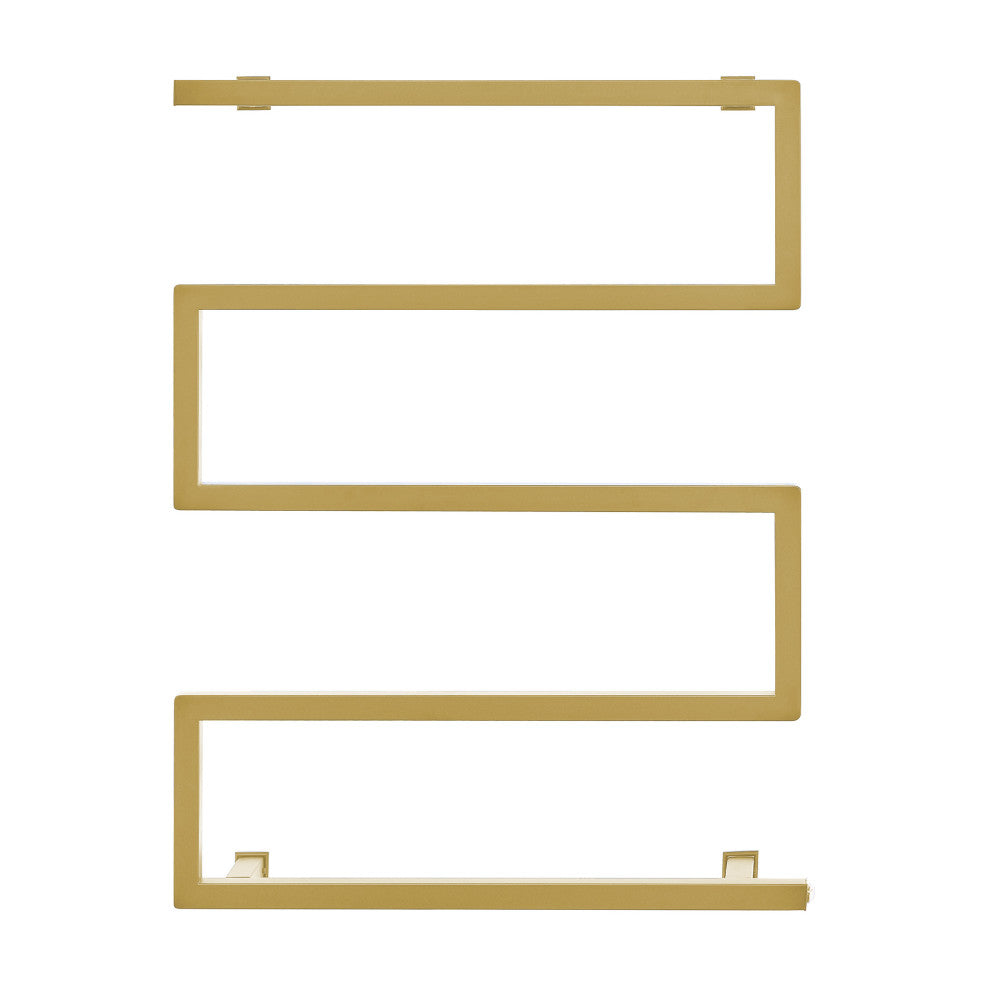 Voltaire 5 Bar Electric Towel Warmer in Brushed Gold - Premium Bathroom Luxury for Spa, Hotel & Home Use - Fast Heating & Soft Touch Design