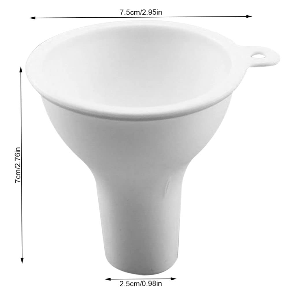 Premium Food Grade Silicone Wide Mouth Funnel - Flexible Kitchen Funnel for Canning, Condiments & Liquids - Durable Squeeze Bottle & Jar Filler for Home, Restaurant & Commercial Use - Perfect for Sauces, Oils, Honey & DIY Projects (White)