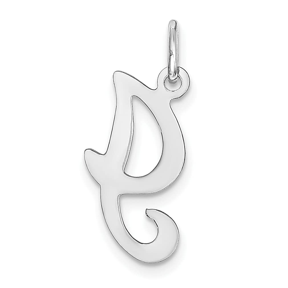 14K White Gold Script Letter I Initial Monogram Name Charm Necklace Pendant - Elegant Fine Jewelry for Women, Perfect Gift for Her - Ideal for Birthdays, Anniversaries & Special Occasions