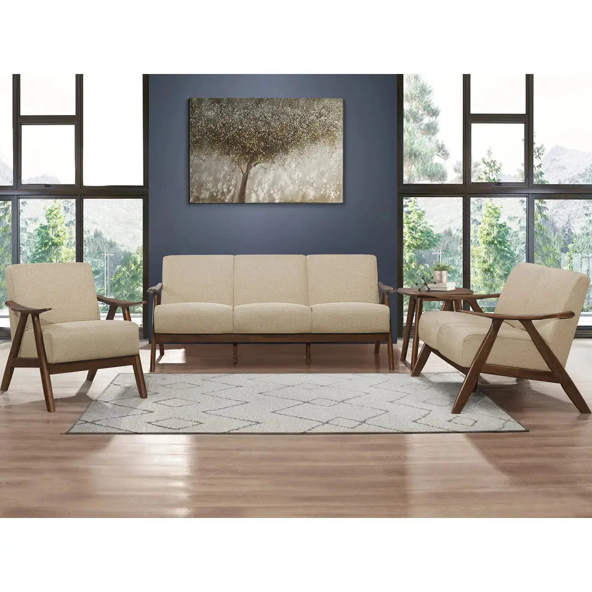 Damala Collection 1138 Brown Sofa Set - Modern Living Room Furniture for Home & Office Decor