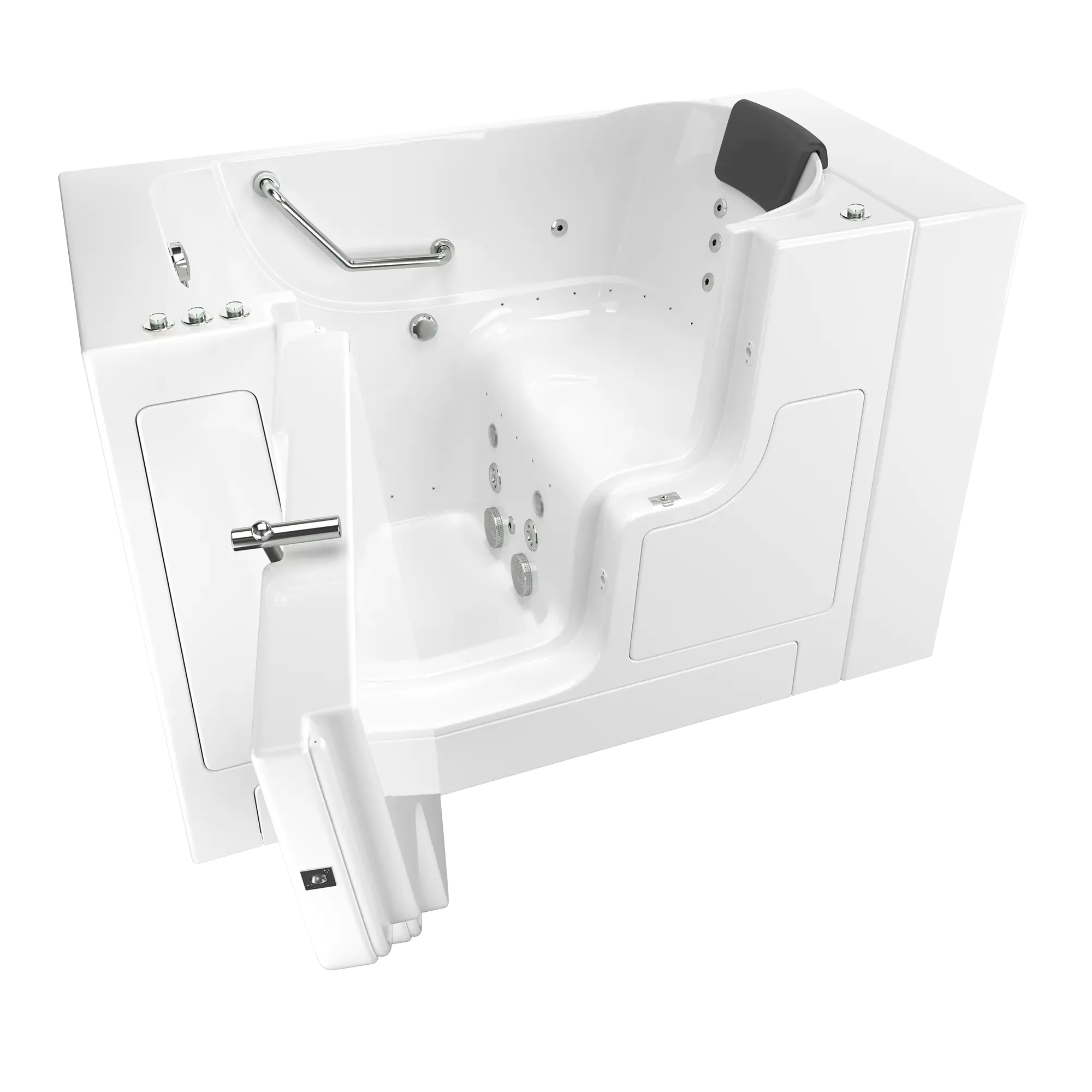 Premium Gelcoat 30 x 52 Inch Walk-In Bathtub with Air Spa & Whirlpool System - Left Hand Drain for Elderly & Mobility Support - Relaxing Hydrotherapy at Home