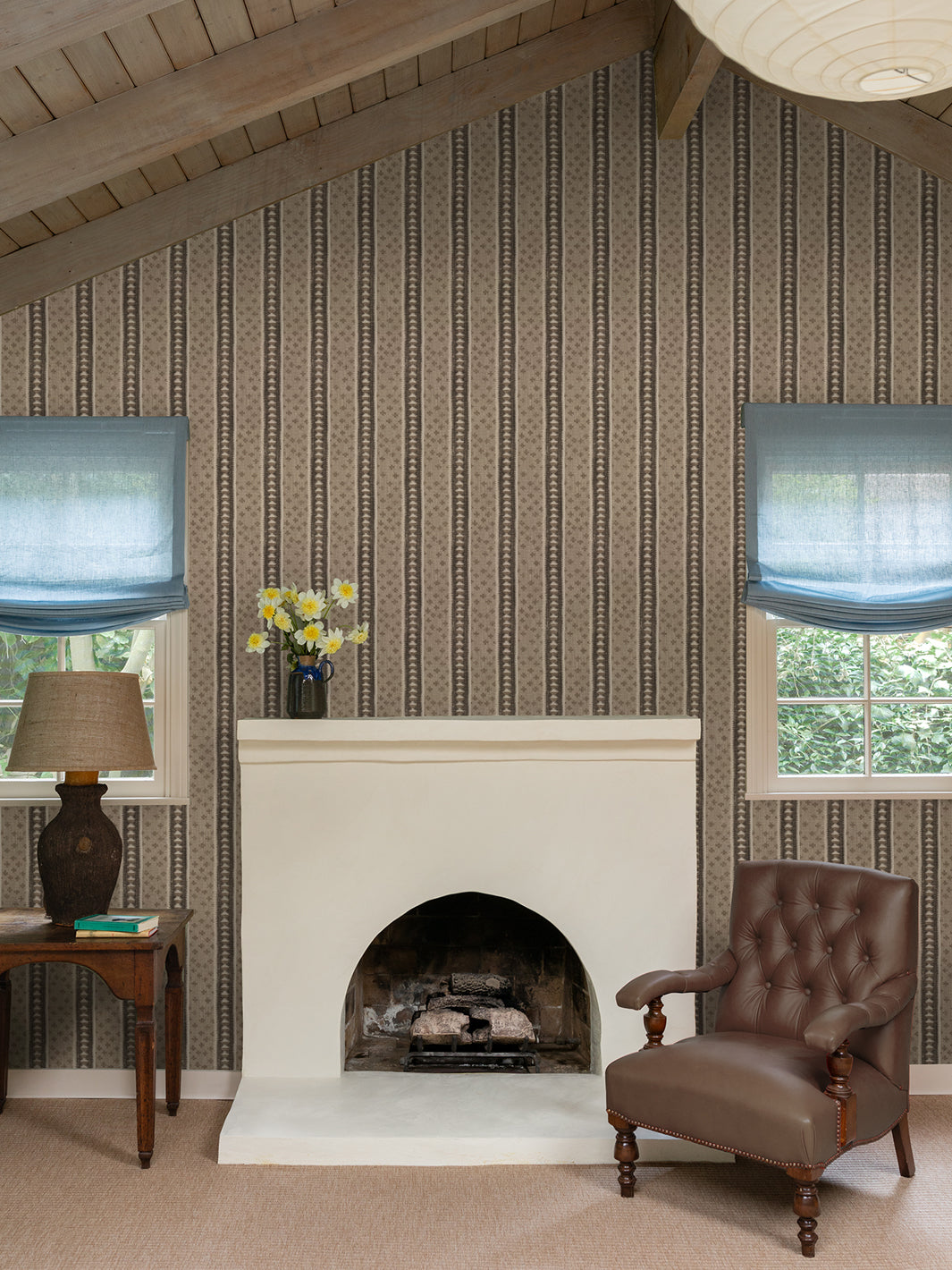 Nathan Turner Northstar Stripe Wallpaper - Premium Brown Textured Wall Covering for Living Room, Bedroom & Home Decor