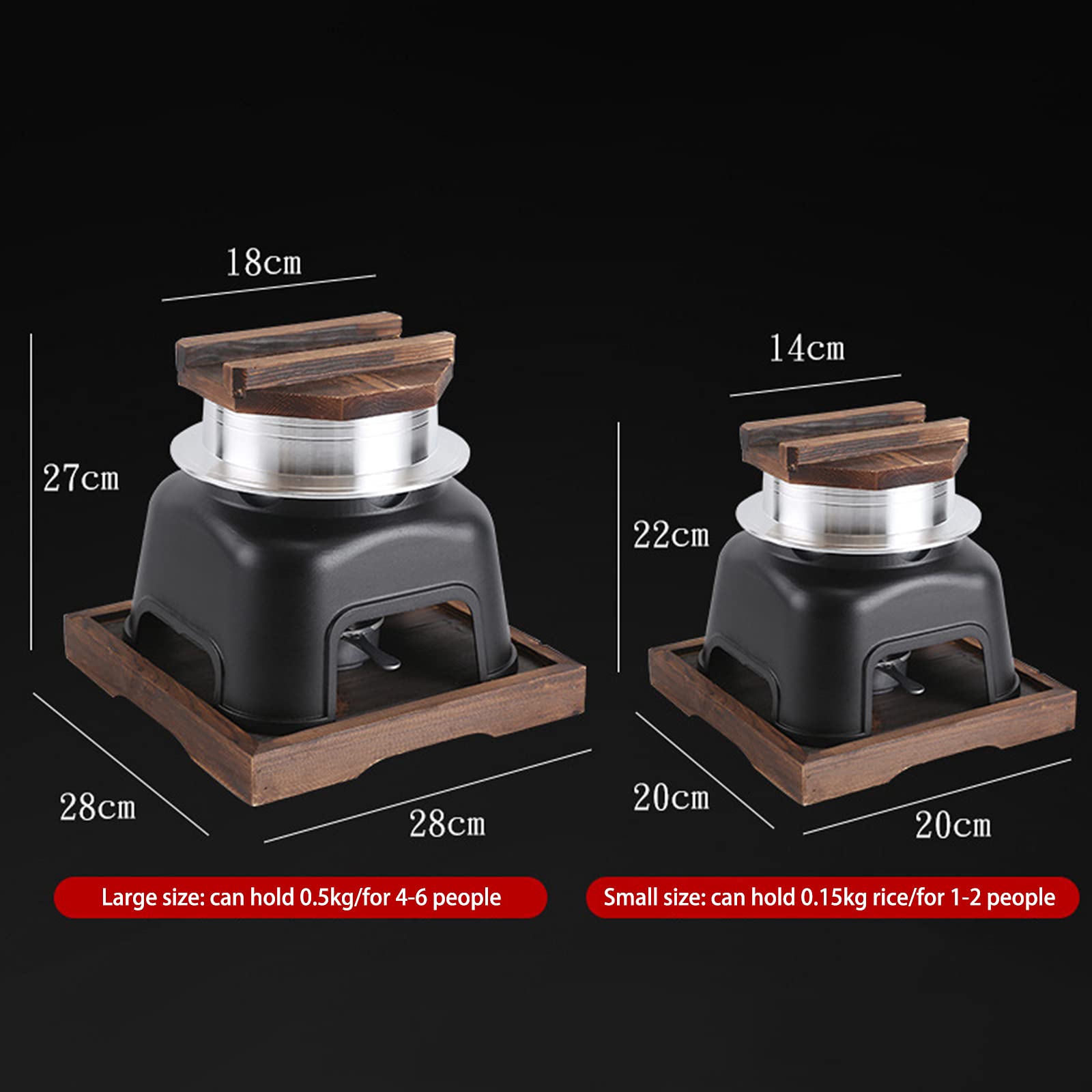 AIZYR Portable Alcohol Stove Shabu Hot Pot Set with Wooden Lid & Pot Holder - Compact Camping Cookware for Hiking, Picnic & Outdoor Adventures