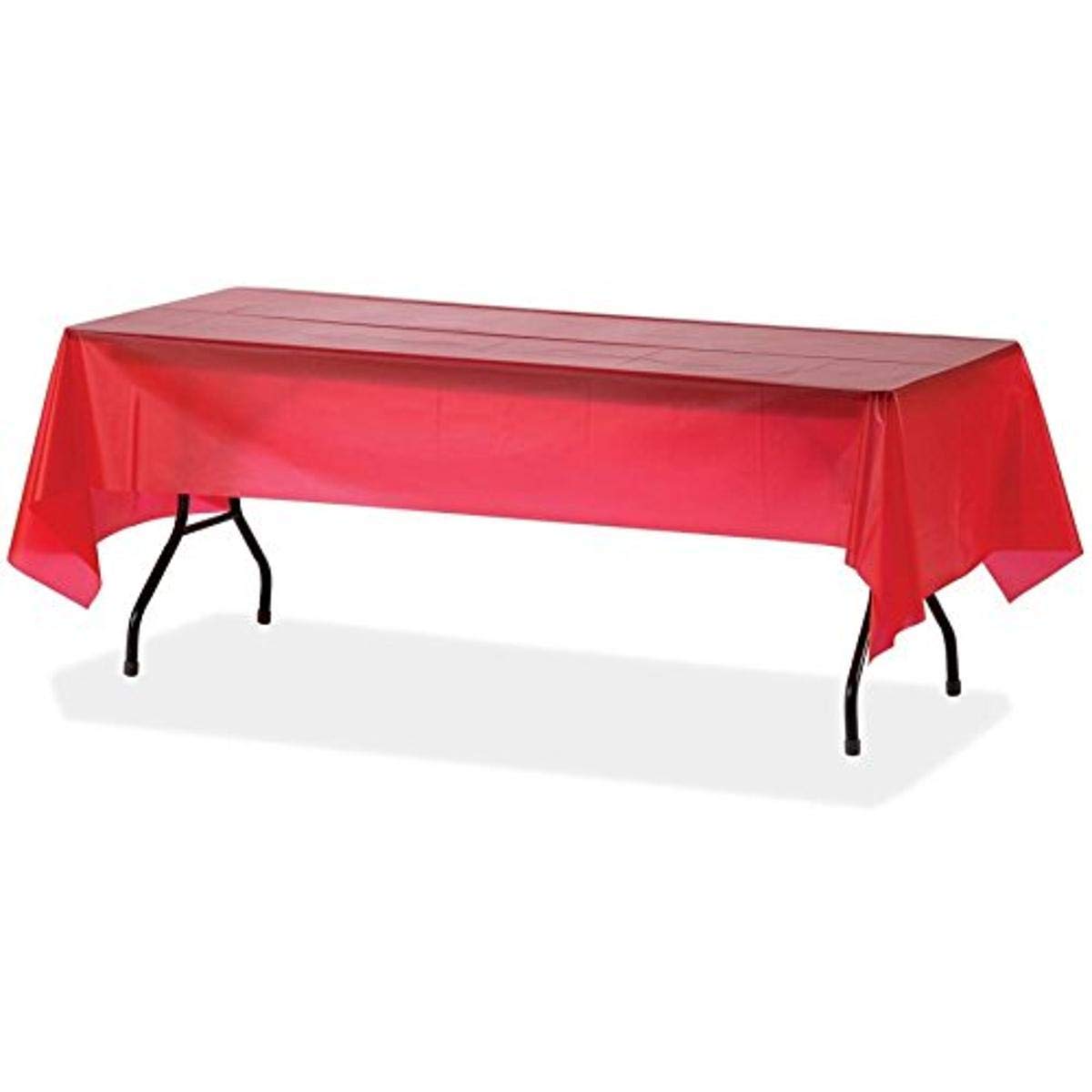 Genuine Joe GJO10326 Red Plastic Rectangular Table Cover - 108