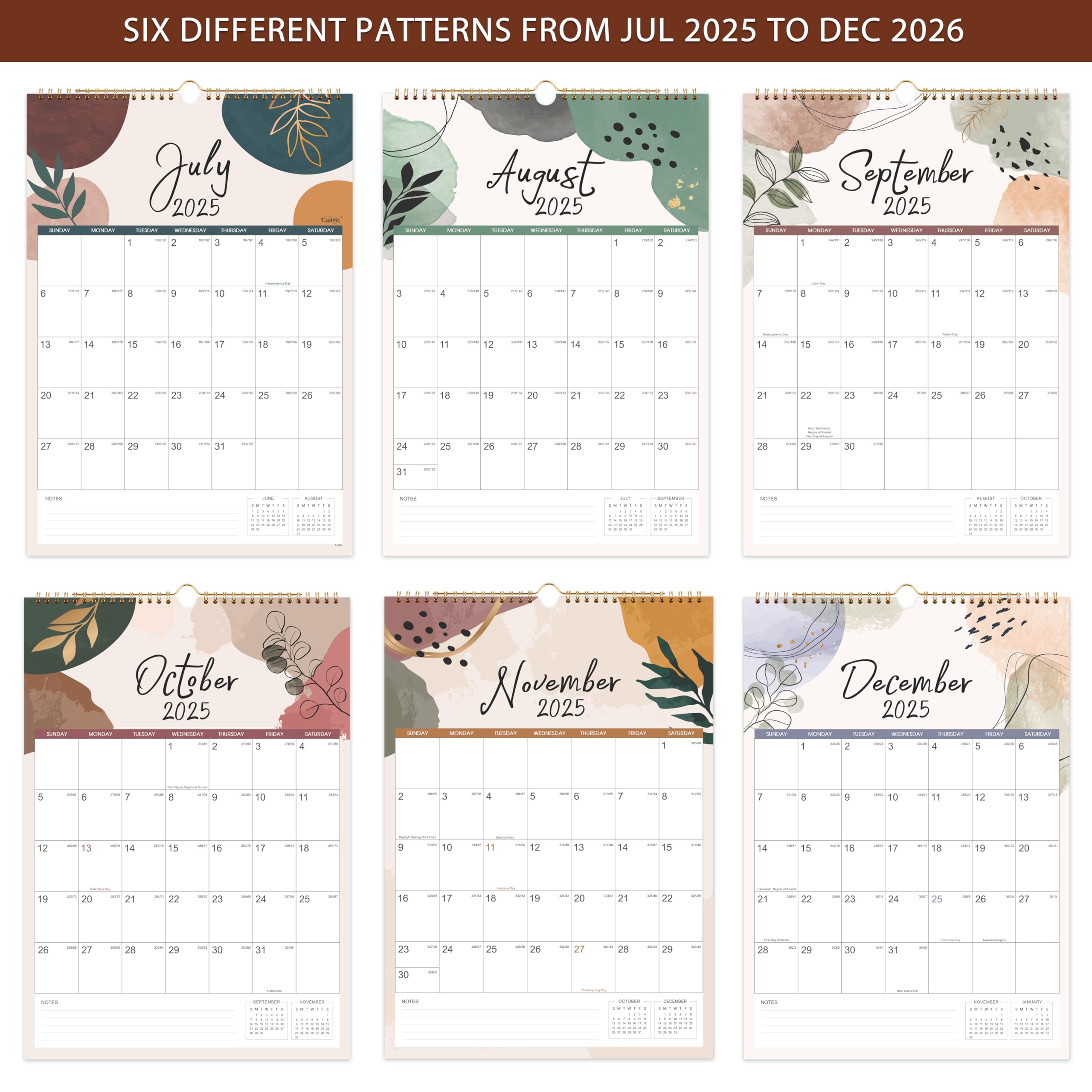 2025-2026 Wall Calendar | 18-Month Planner (July 2025 - December 2026) | 17