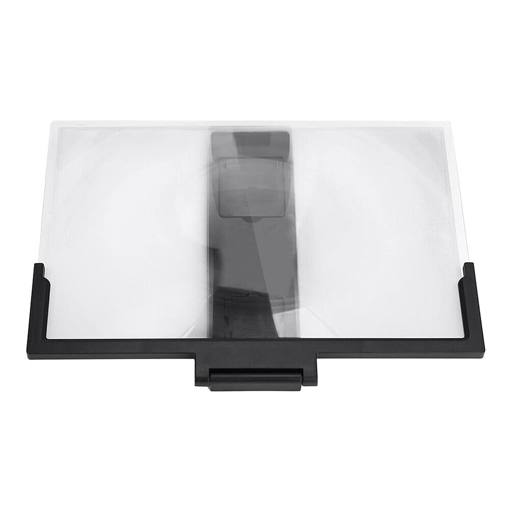 14 Inch 3D Screen Amplifier for Smartphones - HD Magnifying Glass Stand with Foldable Design for Video Watching & Eye Protection - Perfect for Movie Nights, Gaming, and Reading (Black)