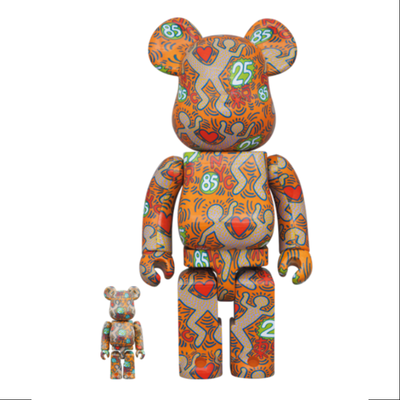 Bearbrick Keith Haring Special 400% & 100% Be@rbrick 2024 Limited Edition Collectible Figure - Perfect for Home Display, Office Decor, and Anime Gift