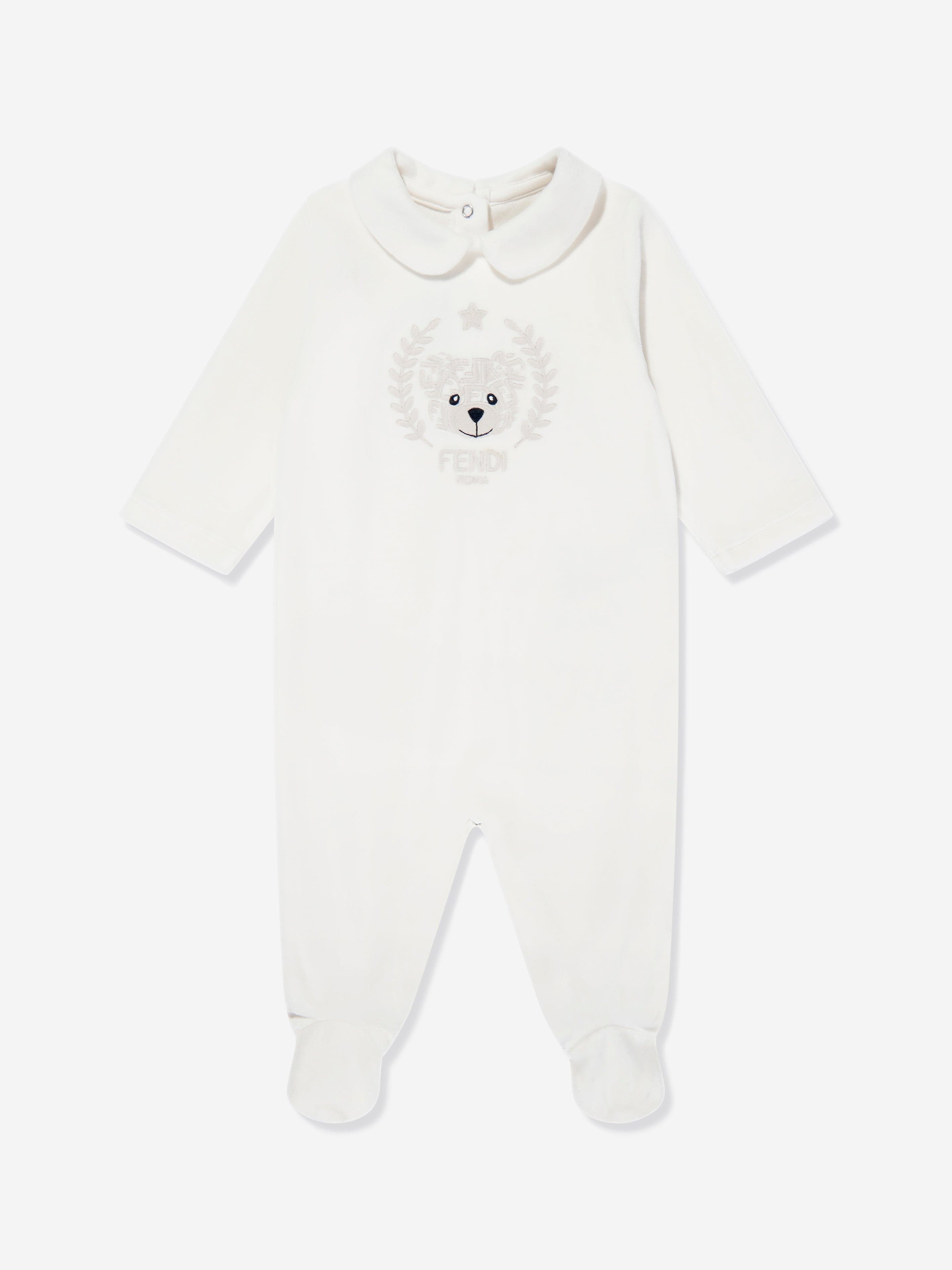 Soft Baby Bear Chenille Babygrow Set - Cozy White Infant Romper & Pants Outfit for Newborns & Toddlers | Perfect for Winter, Photo Shoots & Playtime