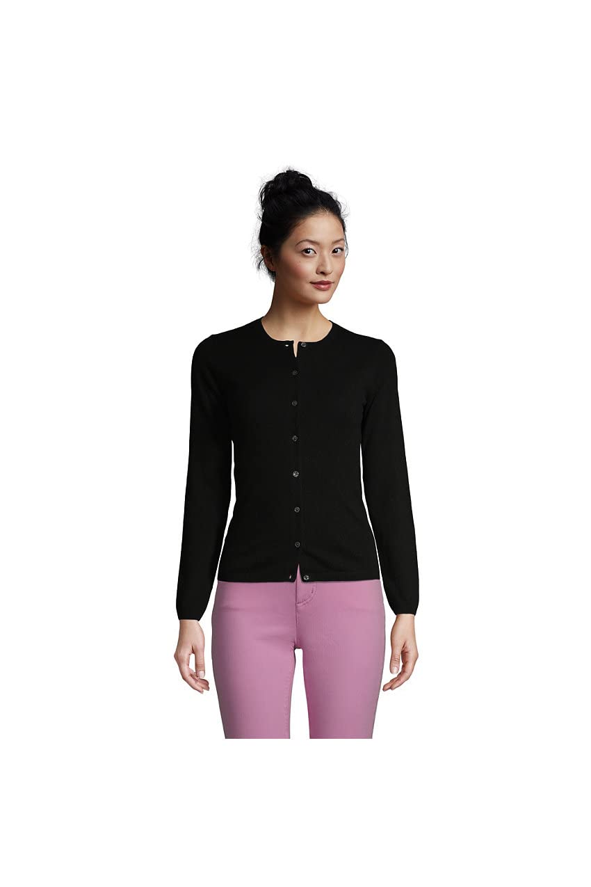 Lands' End Women's Cashmere Cardigan Sweater - Soft & Warm Knit Open Front Cardigan for Fall & Winter - Perfect for Office, Travel & Casual Outfits