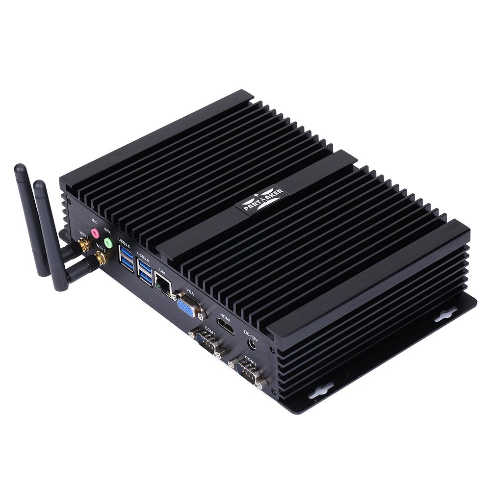 Fanless Industrial Computer with Intel Core i7-1255U, 32GB RAM, 1TB SSD - Mini PC for Harsh Environments | Windows 11/Linux Ubuntu | 4xUSB 3.0, 3xUSB 2.0, RS232, HDMI, VGA, WiFi | Ideal for Factory Automation, Digital Signage & Edge Computing