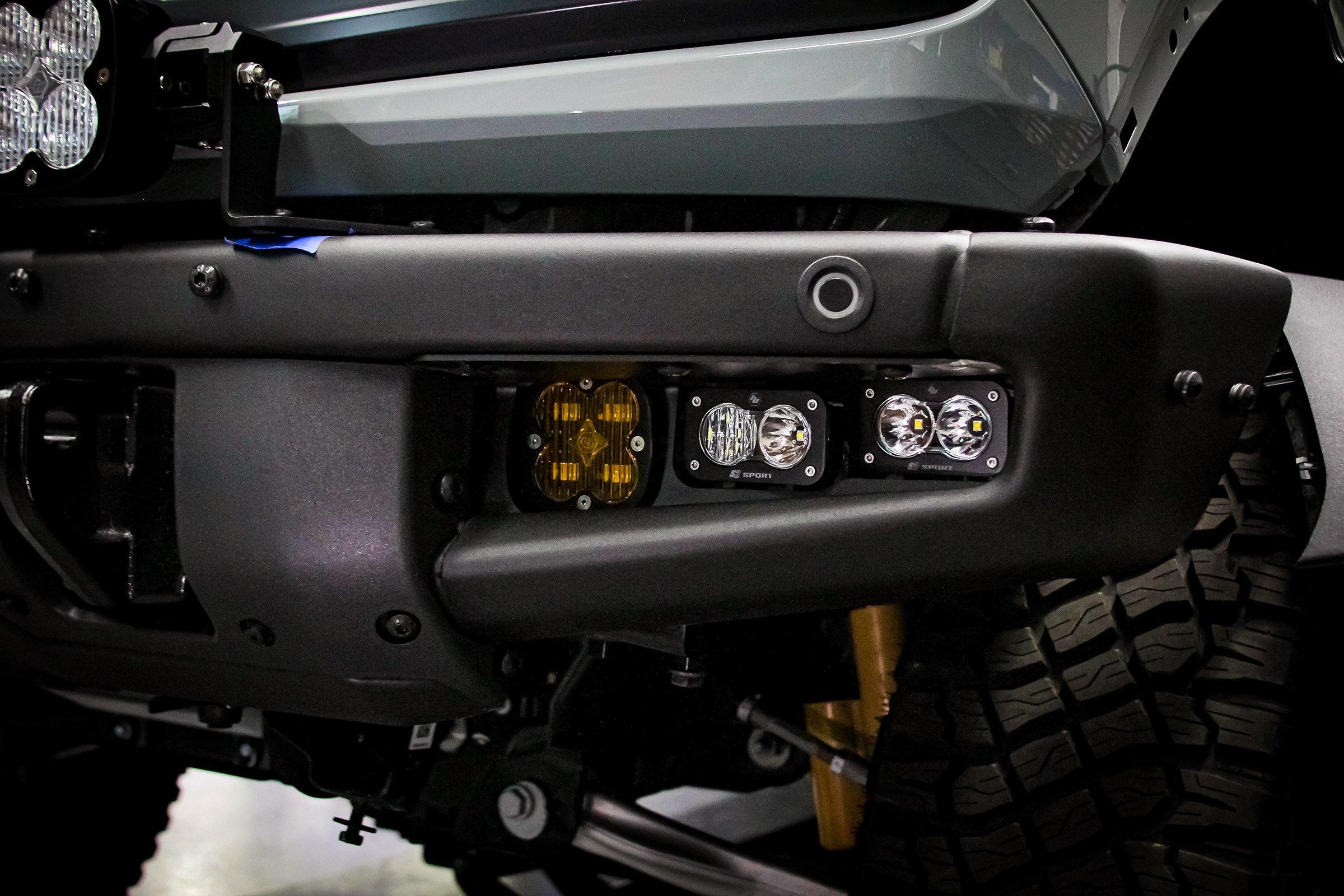 2021-2024 Ford Bronco Baja Designs SAE Fog Light Pocket Kit - Off-Road LED Lighting for Enhanced Visibility & Safety in Foggy or Night Driving