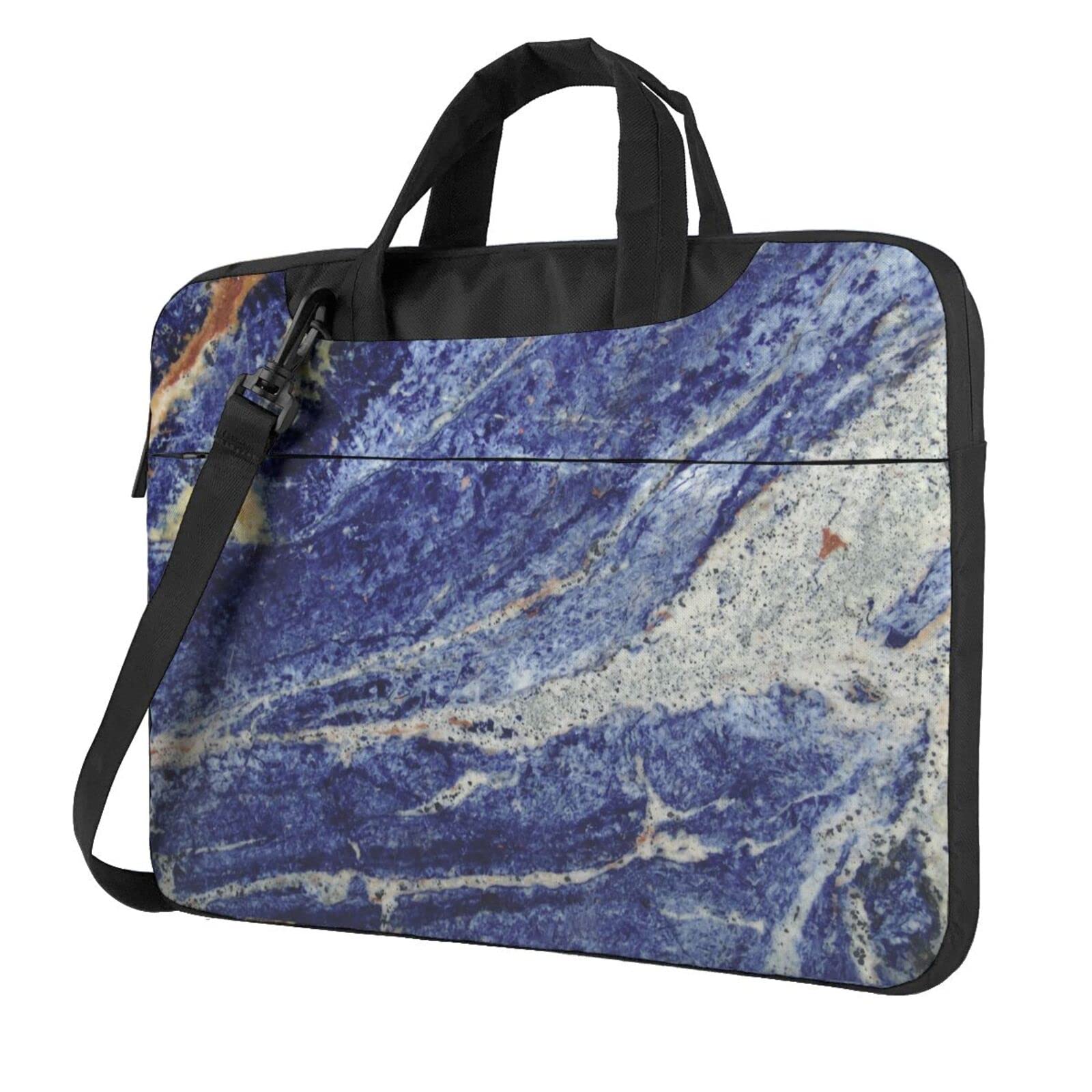 Blue Marble Pattern Laptop Bag - Durable Computer Briefcase with Adjustable Shoulder Strap - Perfect for Work, Travel & Business Meetings