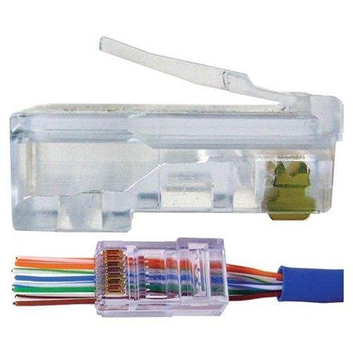Premium CAT5e RJ45 Pass Through Ethernet Connectors - 50 Pack, Gold Plated for Faster Speeds & Reliable Connections - Ideal for Home Networking, Office Setup & DIY Cable Projects