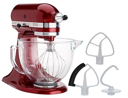 KitchenAid 5-Quart Stand Mixer with Glass Bowl in Granadine Red - Perfect for Baking Cakes, Cookies & Bread Dough | Heavy Duty Kitchen Appliance for Home Bakers