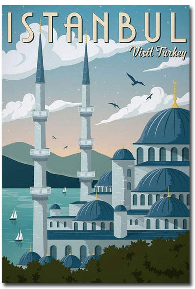 Vintage Istanbul Turkey Travel Souvenir Refrigerator Magnet - 2.5