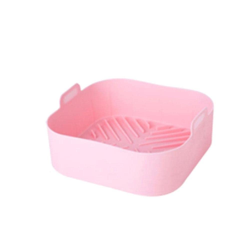 Non-Stick Silicone Air Fryer Basket - Square Reusable Food Grade Cooking Tray for Air Fryer, Grill Pan & Oven - 3 Colors - Perfect for Baking, Roasting & Frying Healthy Meals