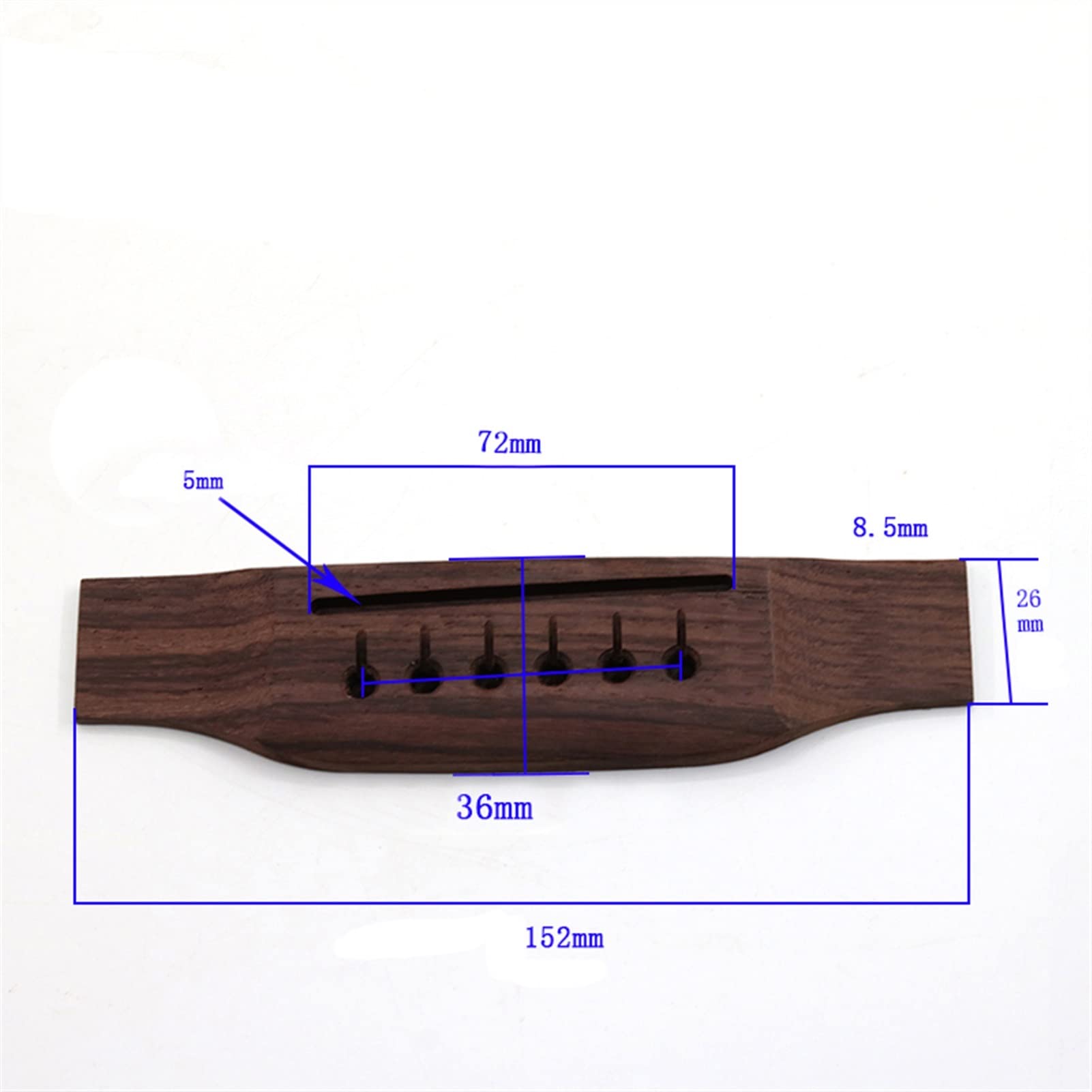 Rosewood Folk Guitar Bridge - Universal Piano Code Bridge for Electric & Acoustic Guitars - Premium Guitar Accessories for String Replacement & Repair - Ideal for Home Studio & Live Performances