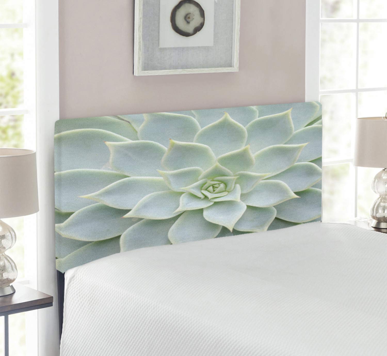 Ambesonne Cactus Upholstered Headboard - Twin Size Sage Green with Memory Foam | Desert Plant Photography Art | Mexican Home Decor for Bedroom, Guest Room or Dorm