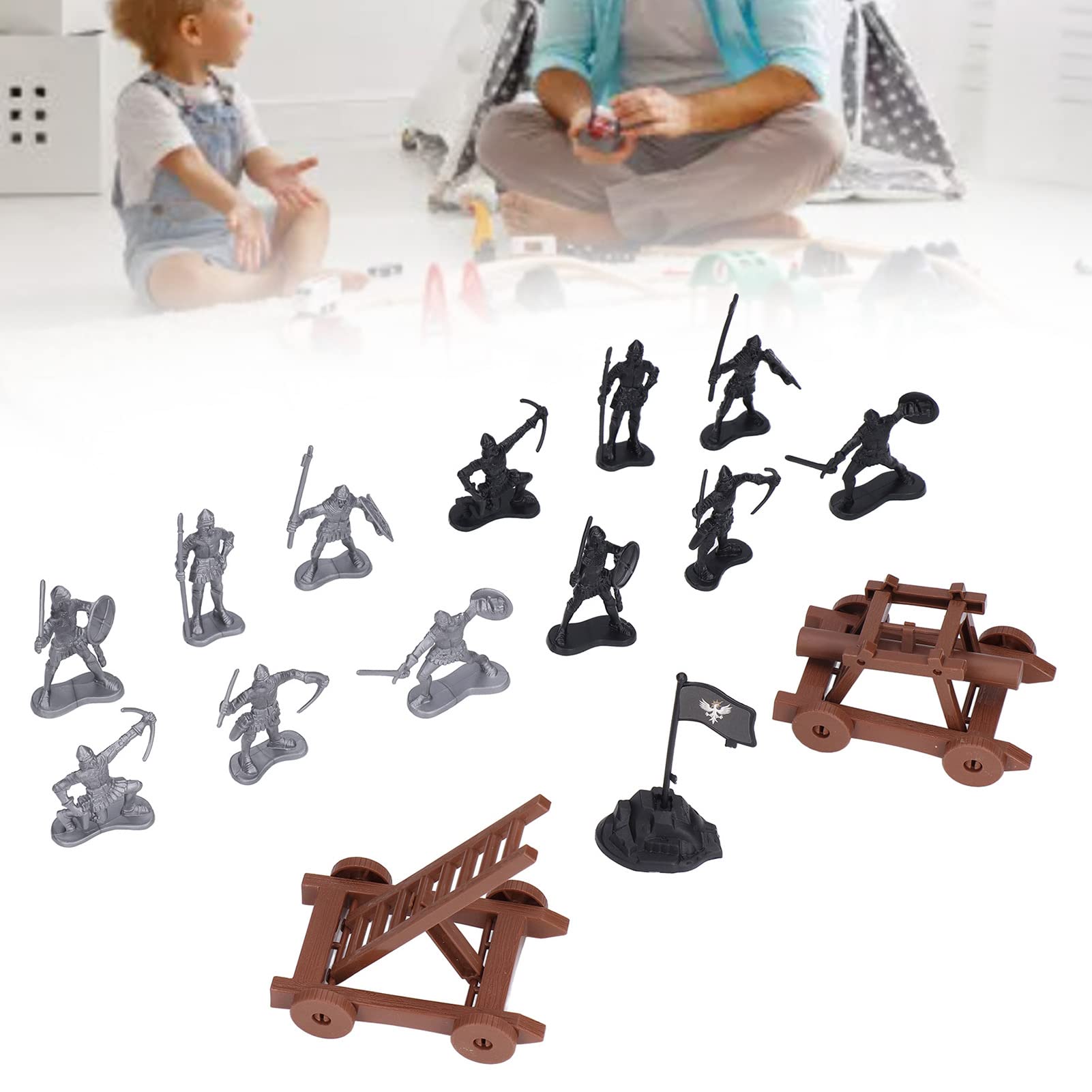 15Pcs Army Men Action Figures Playset - Military Soldier Toys for Boys & Kids - Green Plastic Toy Soldiers Set for Birthday Gifts & War-Themed Play Battles