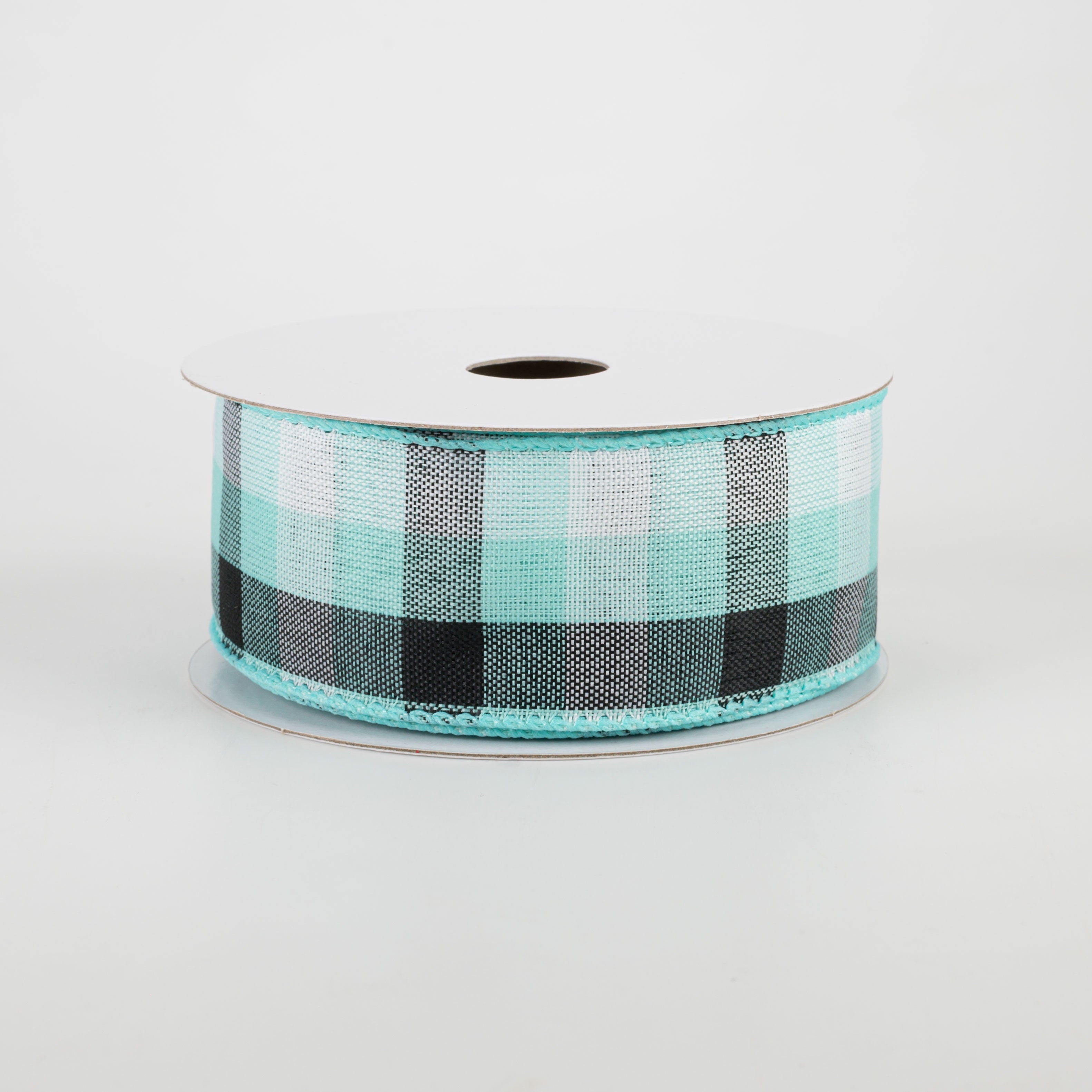 1.5 Inch Grosgrain Ribbon - Aqua, Black, White (10 Yards) - Perfect for Gift Wrapping, Crafts, Hair Bows and DIY Projects