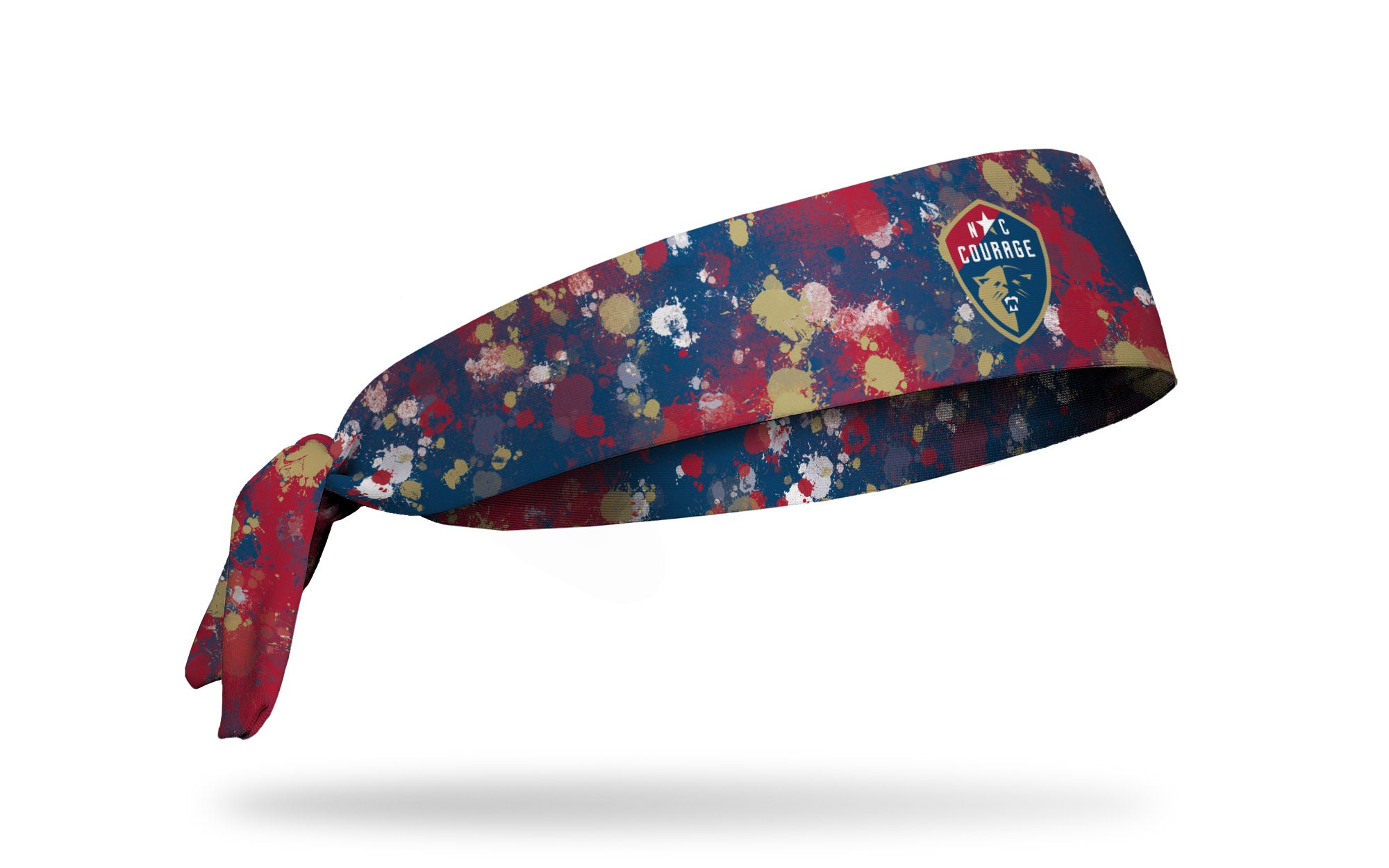 North Carolina Courage Splatter Flex Tie Headband - Adjustable Sports Headband for Women & Girls - Perfect for Running, Yoga, Workouts & Team Spirit