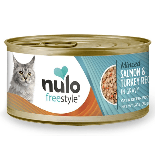 Nulo Freestyle Minced Salmon & Turkey Recipe Grain-Free Canned Cat Food - 3oz Can, High Protein Wet Cat Food for Adult & Senior Cats - Perfect for Picky Eaters & Mealtime Enrichment