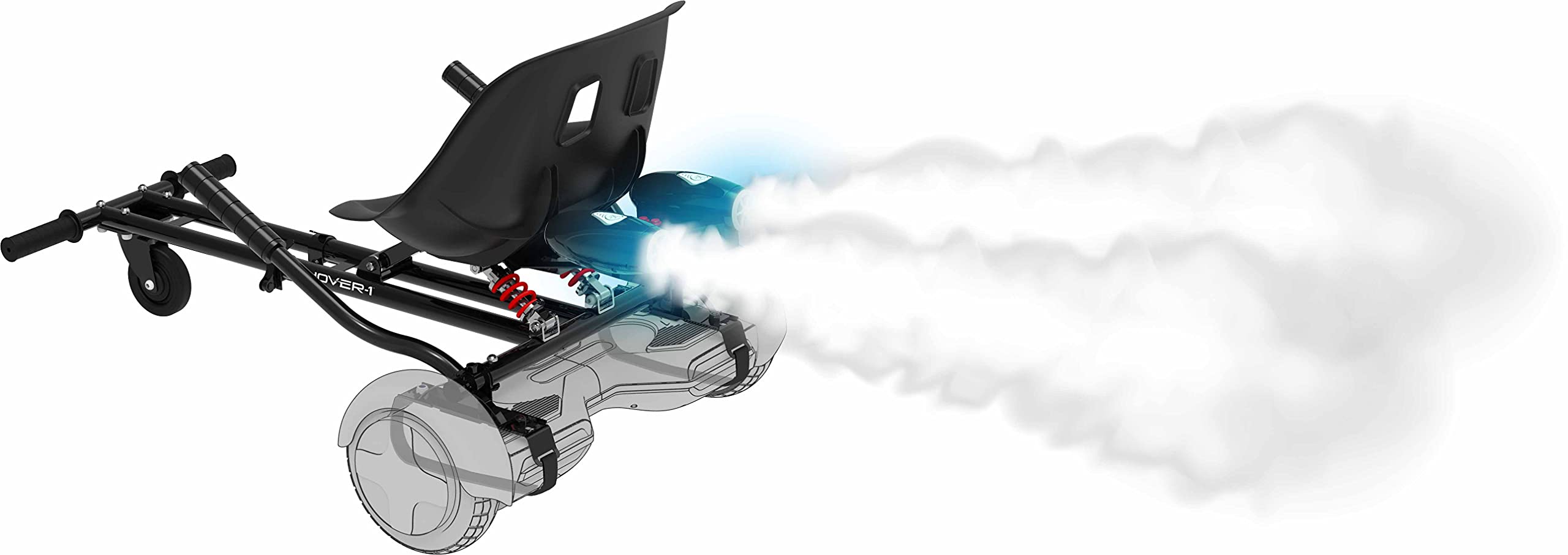 Hover-1 Raptor-1 Hoverboard Go Kart Attachment Kit - Turbo LED Lights, Universal Fit for 6.5