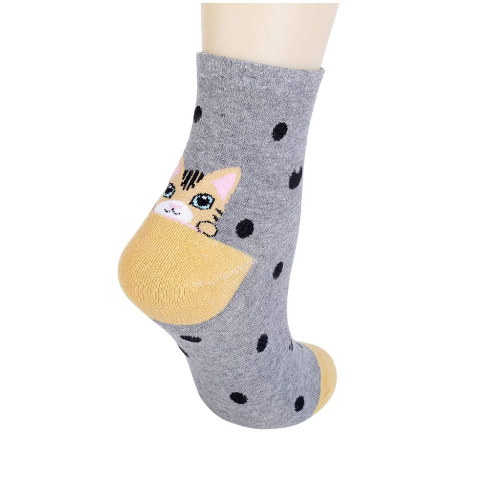 Cute Animal Socks for Women - Dog & Cat Lovers Gift - Funny Crew Socks for Casual Wear