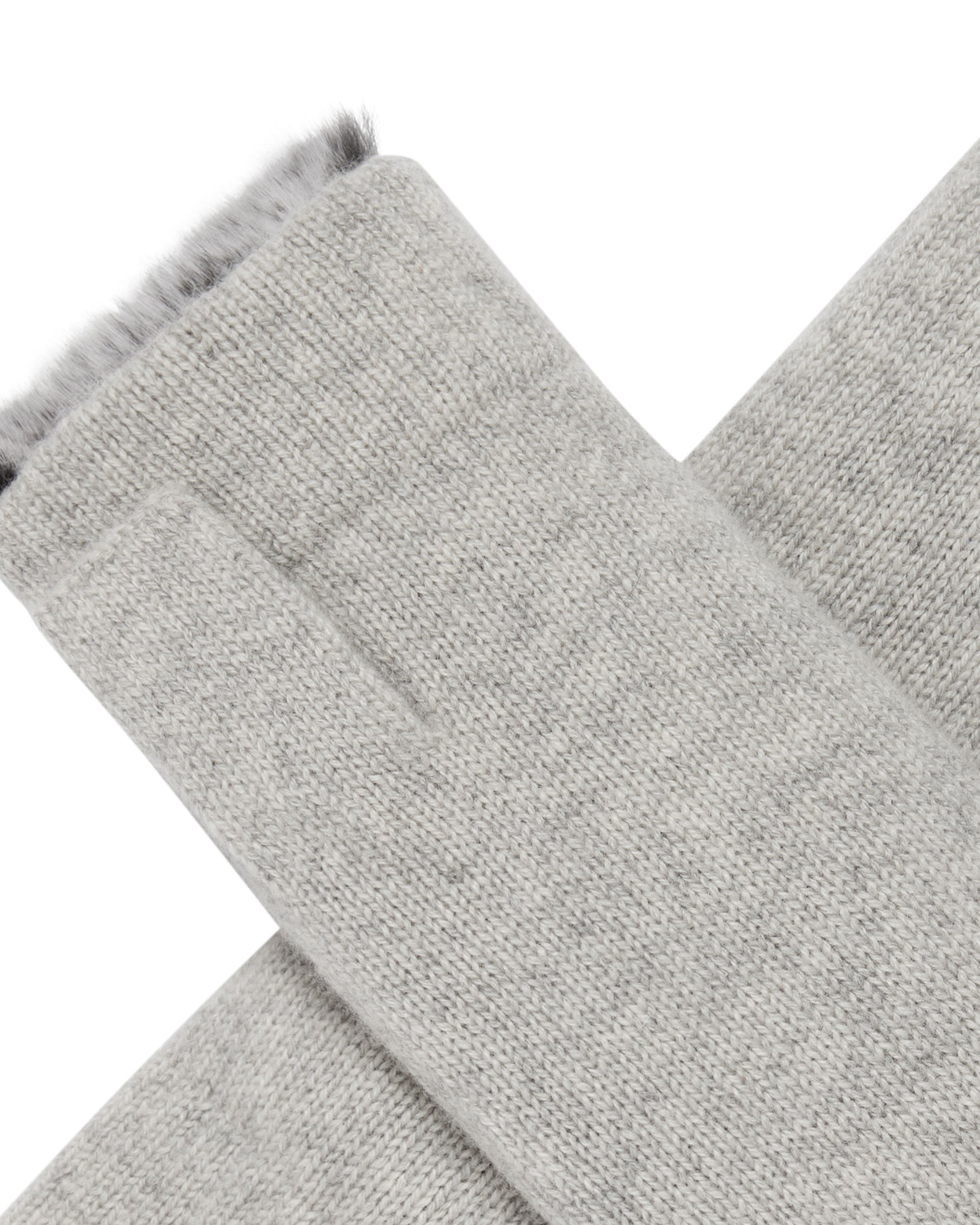 Unisex Fur Lined Fingerless Cashmere Gloves for Men & Women - Soft Winter Warm Gloves in Fumo Grey - Perfect for Driving, Typing & Outdoor Activities