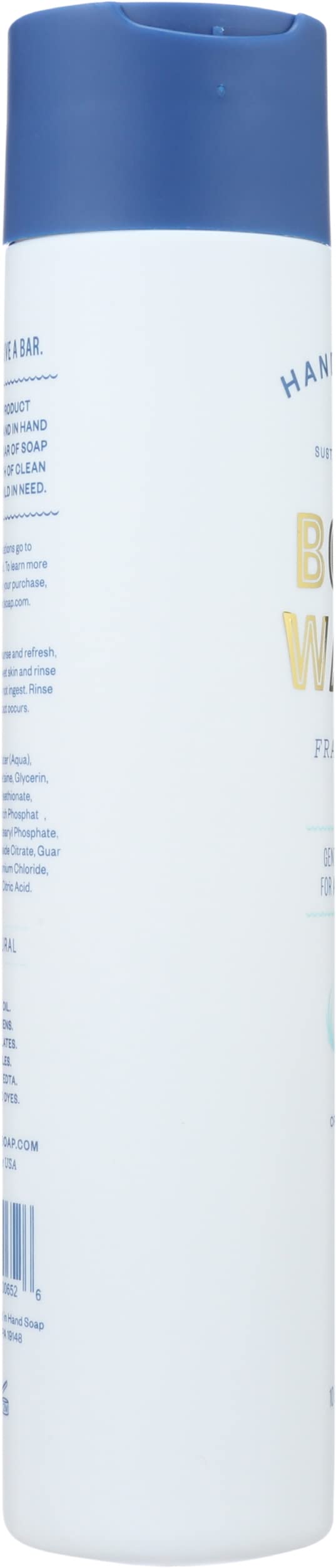 Fragrance-Free Body Wash for Sensitive Skin - 10 oz | Gentle & Hypoallergenic Cleanser for Daily Shower & Bath | HAND IN HAND