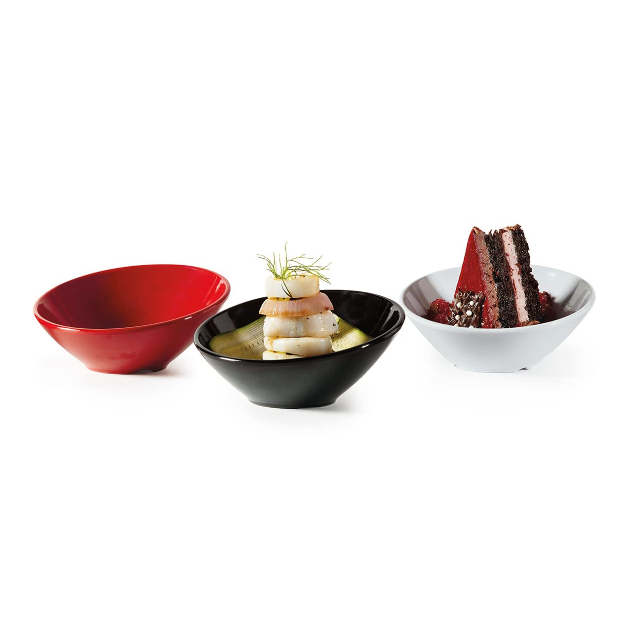 G.E.T. B-797-W White 1 Quart Angled Oval Cascading Serving Bowl - Perfect for Salads, Snacks, Pasta, Fruit & Entertaining - Elegant Tableware for Dinner Parties, Buffets & Home Decor