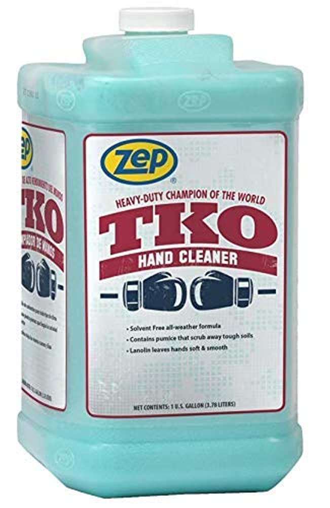 Zep TKO Heavy-Duty Industrial Hand Cleaner - 1 Gallon (Case of 4) - Professional-Grade Degreaser for Mechanics, Auto Shops & Construction Workers - Includes Dispenser for Easy Use in Garages, Workshops & Job Sites