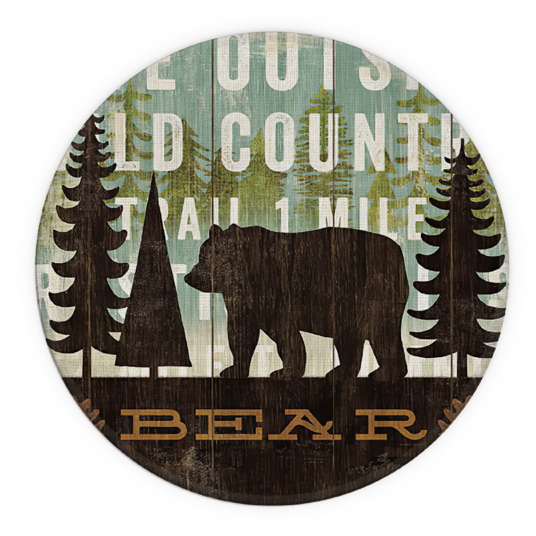 Knibeo Bear Round Mouse Pad - 7.9 X 7.9 Inch Waterproof Distressed Mouse Pad for Wireless Mouse - Cute Bear Themed Office & Gaming Accessory - Perfect Gift for Women, Campers & Bear Lovers - Ideal for Home Office, Gaming Setup & Outdoor Workstations