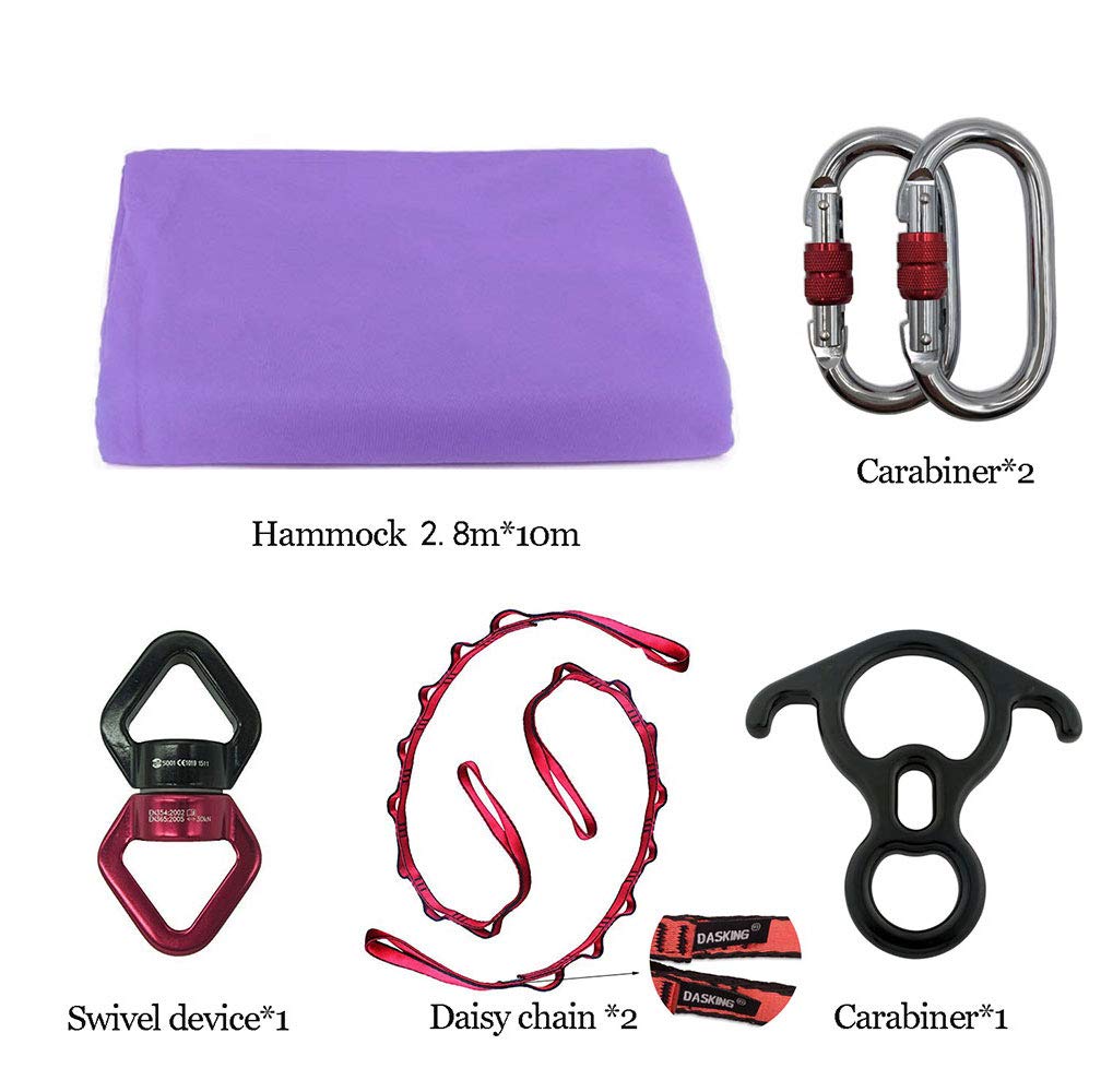 DASKING Premium Aerial Silks Equipment - Professional Safe Deluxe Aerial Yoga Kit for Home & Studio Training | Perfect for Aerial Fitness, Dance & Circus Performances